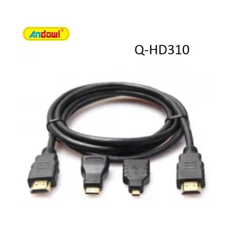 Andowl Καλώδιο οθόνης 4K Ultra HD HD310 - Cable HDMI male - HDMI male 1.5m Μαύρο