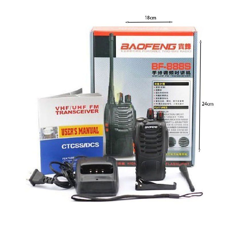 Baofeng BF-888S Ασύρματος Πομποδέκτης UHF/VHF 5W χωρίς Οθόνη Σετ 2τμχ – Walkie Talkie
