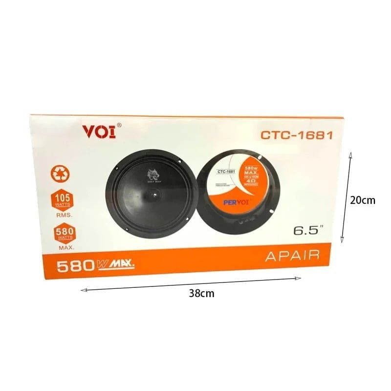 PerVoi Σετ Ηχείο Αυτοκινήτου 6.5" με 105W RMS CTC-1681- Drive speaker - Angel shopping