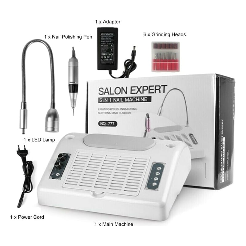Salon Expert 5 in 1 BQ-777 Τροχός Νυχιών Ρεύματος 30000rpm 80W - Φουρνάκι - Απορροφητήρας - Nail machine