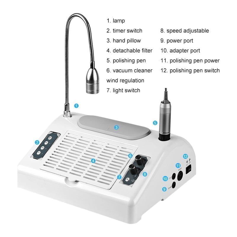 Salon Expert 5 in 1 BQ-777 Τροχός Νυχιών Ρεύματος 30000rpm 80W - Φουρνάκι - Απορροφητήρας - Nail machine
