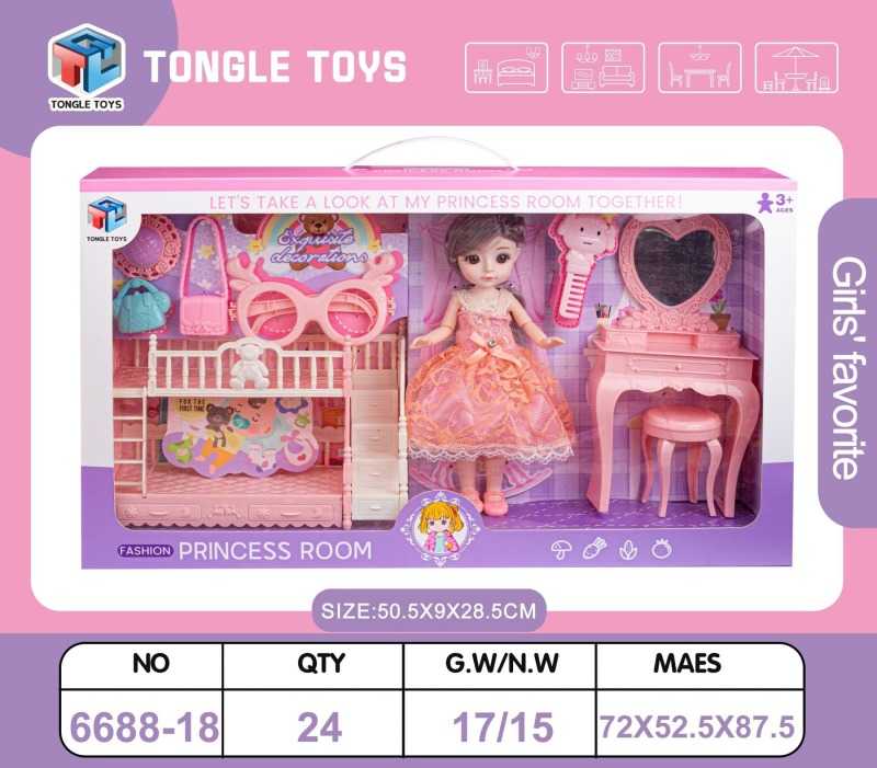 Σετ κούκλα με έπιπλα & αξεσουάρ - 6688-18DIY - 232545