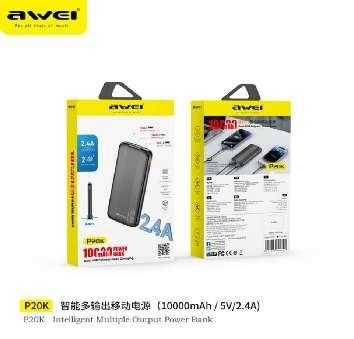 Powerbank - P20K - 10.000mah - AWEI - 009744 - Black