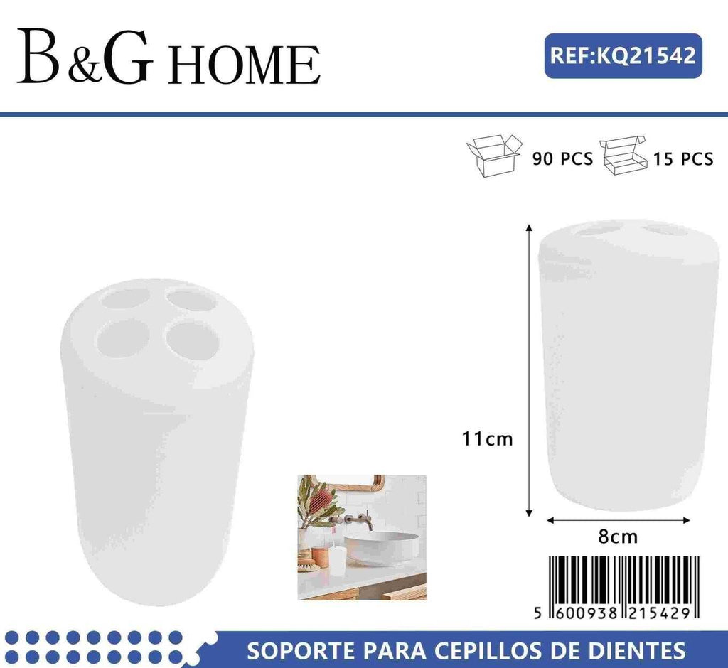 Θήκες οδοντόβουρτσας πλαστικές σε σετ 5Χ - White - 21542