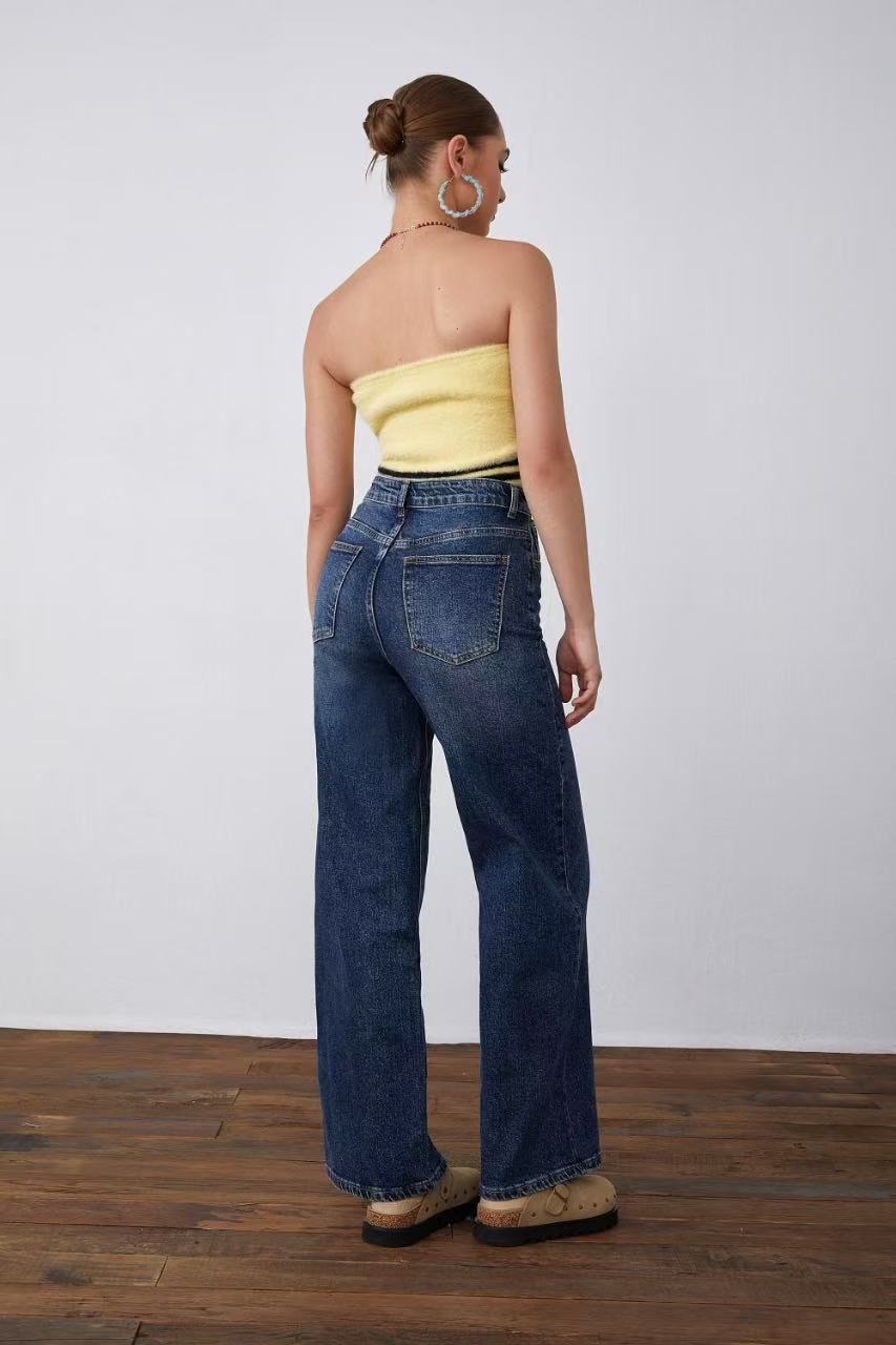 ADORO Women's Wide Leg Jeans Blue