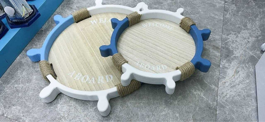 Σετ διακοσμητικοί δίσκοι Souvenir - Ναυτικό Τιμόνι - 2pcs - L2026-26B - 125555