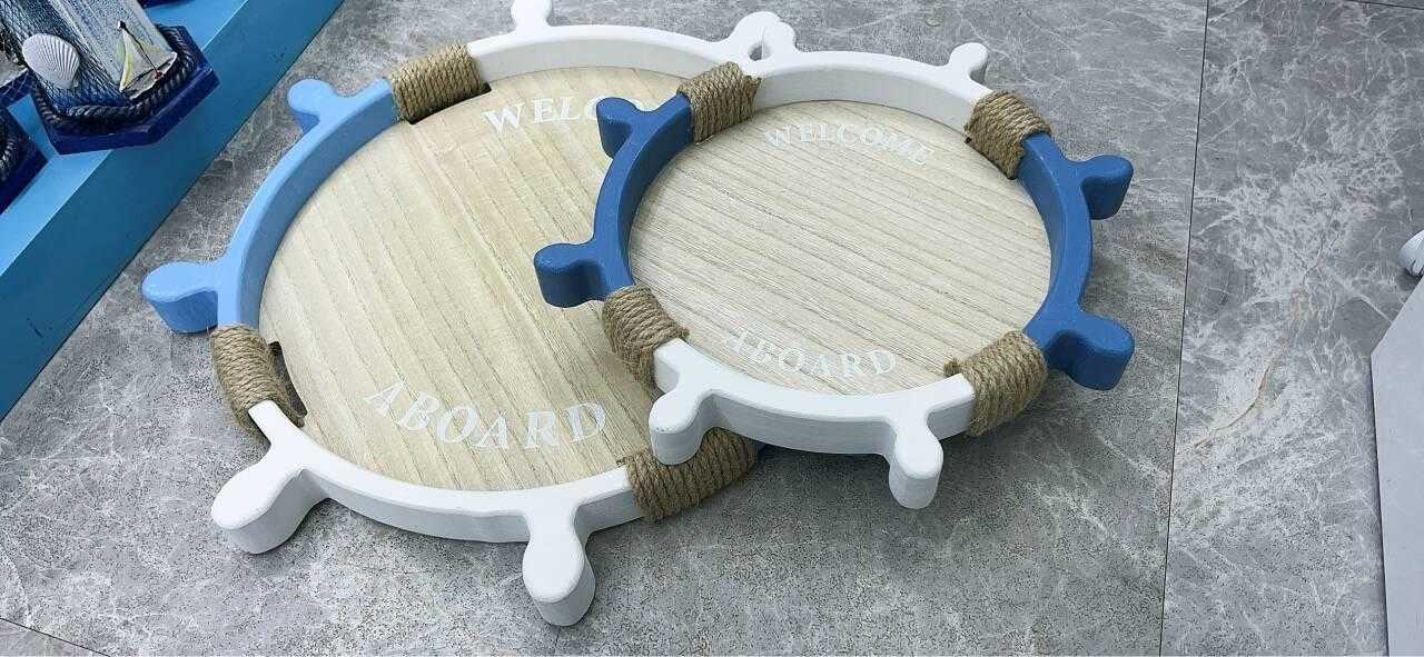 Σετ διακοσμητικοί δίσκοι Souvenir - Ναυτικό Τιμόνι - 2pcs - L2026-26B - 125555