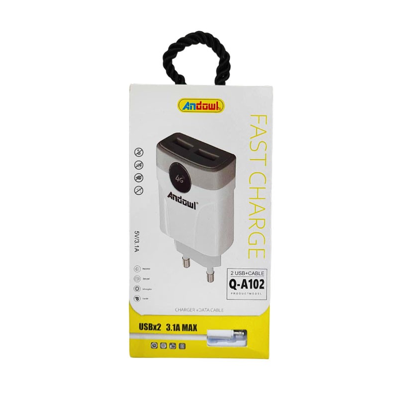 ANDOWL ΦΟΡΤΙΣΤΗΣ ΜΕ ΚΑΛΩΔΙΟ ΦΟΡΤΙΣΗΣ 2USB ΣΕ LIGHTNING Q-A102 ΚΕΝΤΡΙΚΟ > ΤΗΛΕΦΩΝΑ ΚΑΙ ΑΞΕΣΟΥΑΡ > ΦΟΡΤΙΣΤΕΣ