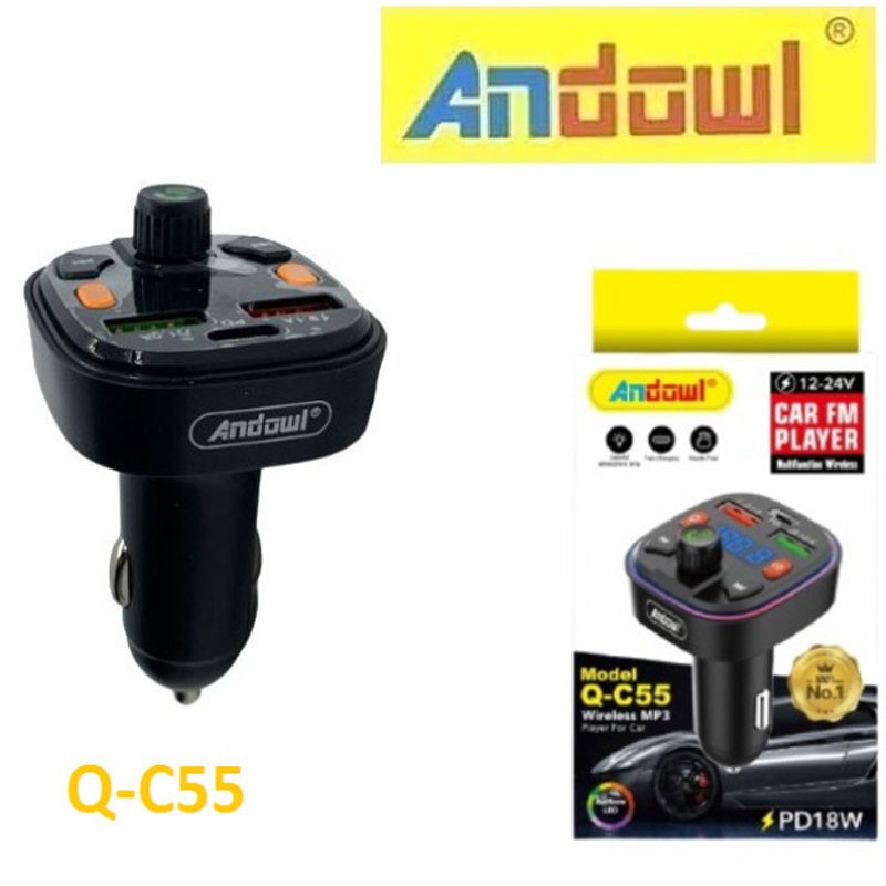 ANDOWL TRANSMITTER ΑΥΤΟΚΙΝΗΤΟΥ ME BLUETOOTH Q-C55 AUTO/MOTO > ΑΞΕΣΟΥΑΡ AUTO/MOTO