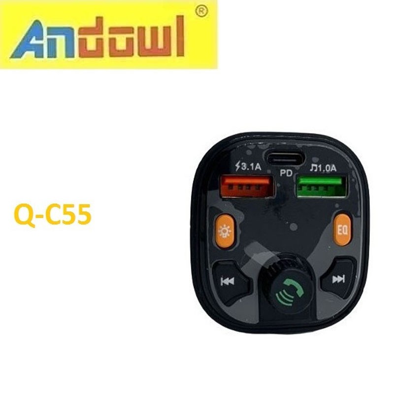 ANDOWL TRANSMITTER ΑΥΤΟΚΙΝΗΤΟΥ ME BLUETOOTH Q-C55 AUTO/MOTO > ΑΞΕΣΟΥΑΡ AUTO/MOTO