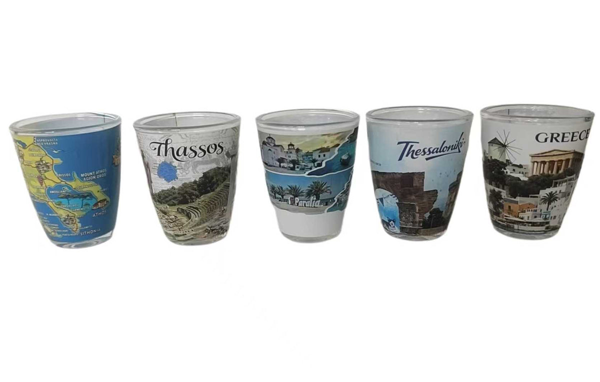 Ποτήρι σφηνάκι Souvenir - 20Z - Thassos - Σετ 12 τεμάχια - 161269