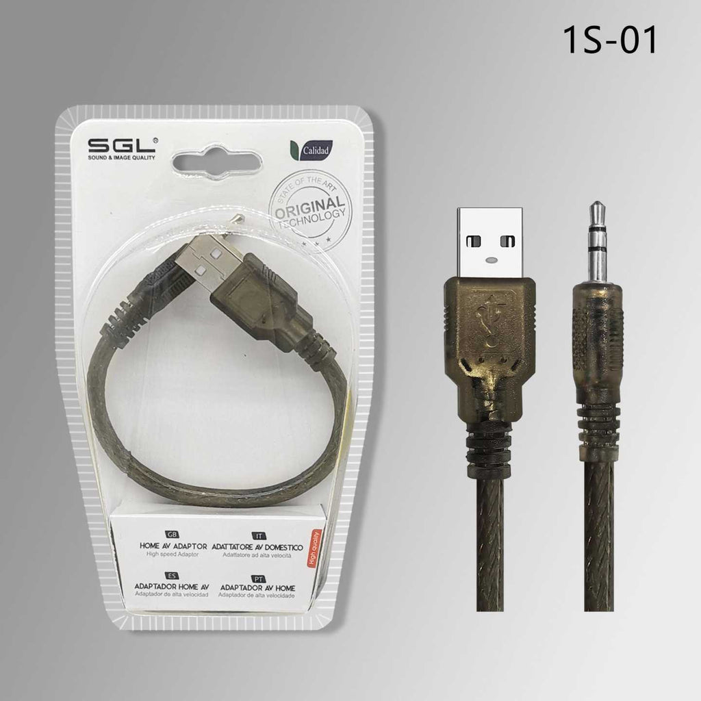 Αντάπτορας καλώδιο - USB-A male/Jack 3.5mm - 1S-01 - 20cm - 098067