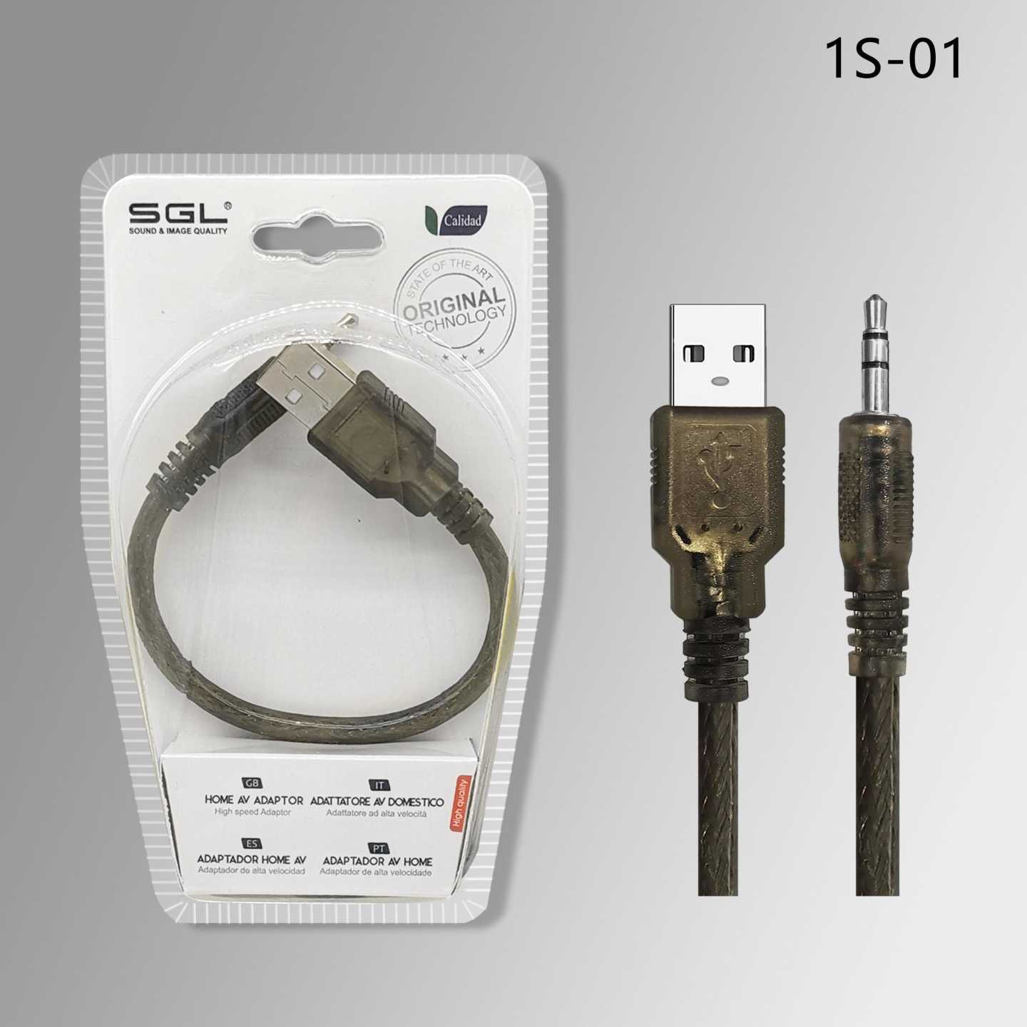 Αντάπτορας καλώδιο - USB-A male/Jack 3.5mm - 1S-01 - 20cm - 098067