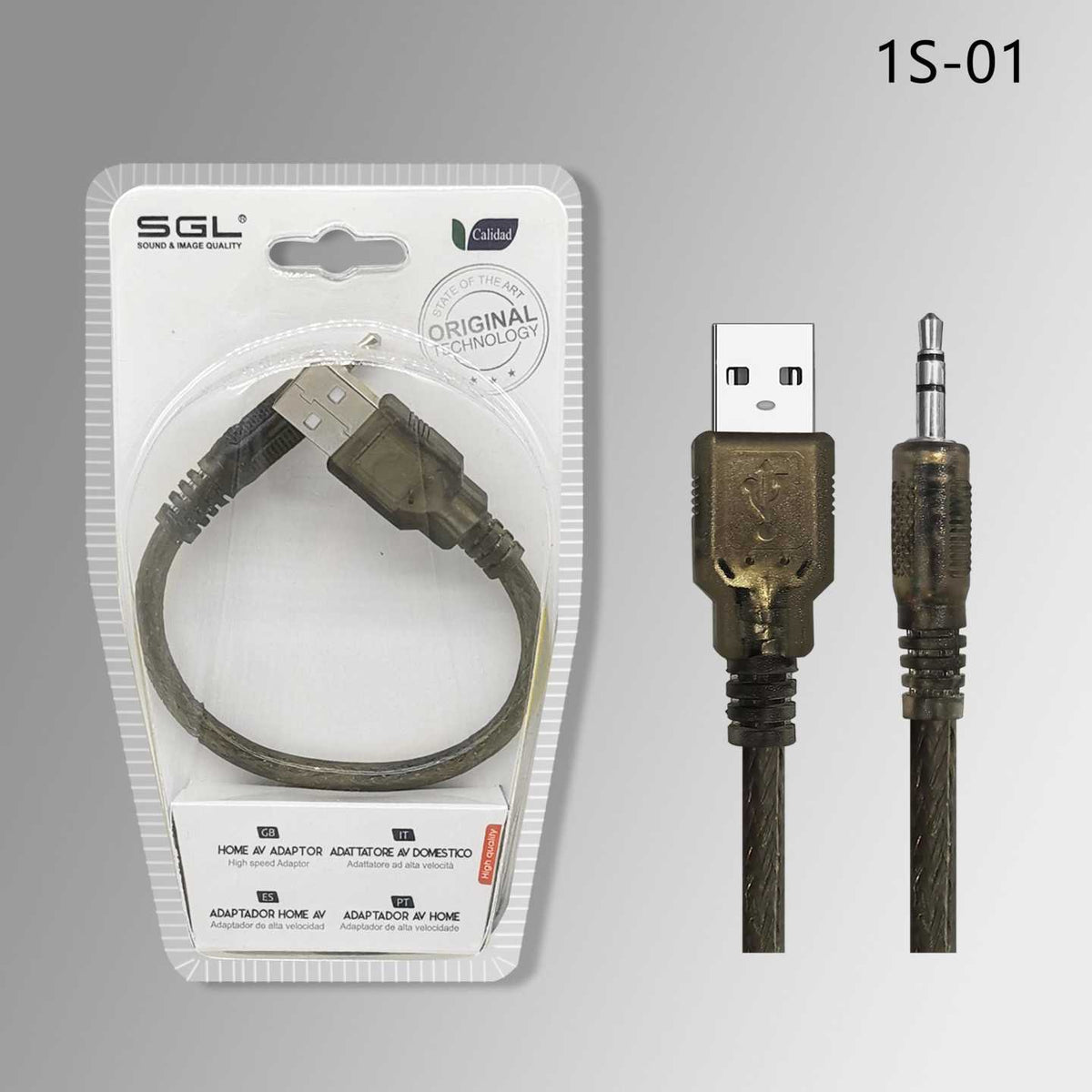 Αντάπτορας καλώδιο - USB-A male/Jack 3.5mm - 1S-01 - 20cm - 098067