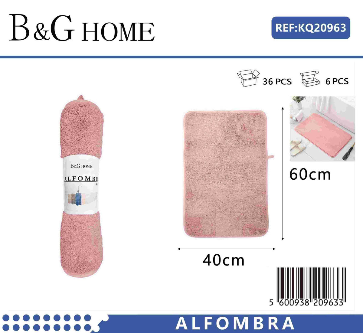 Πατάκι μπάνιου - M0826 - 40x60cm - Pink - 20963