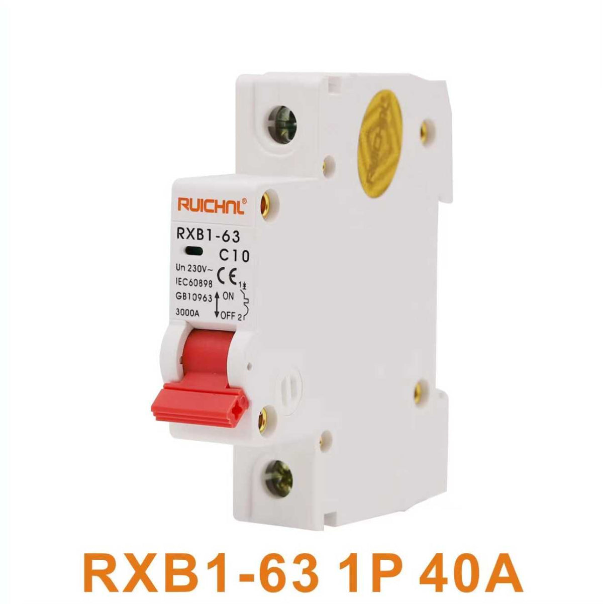 Διακόπτης ασφαλείας ράγας - RXB1-63-40A-1P-3KA - 014006
