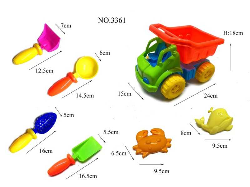 Σετ παιχνίδια παραλίας - 7pcs - 3361 - 232221