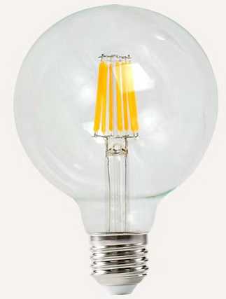 Λάμπα LED Filament φούσκα - G125 - Ε27 - 6W - 431749