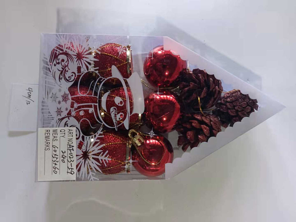Σετ Χριστουγεννιάτικα στολίδια - 4cm - 12pcs - 023599