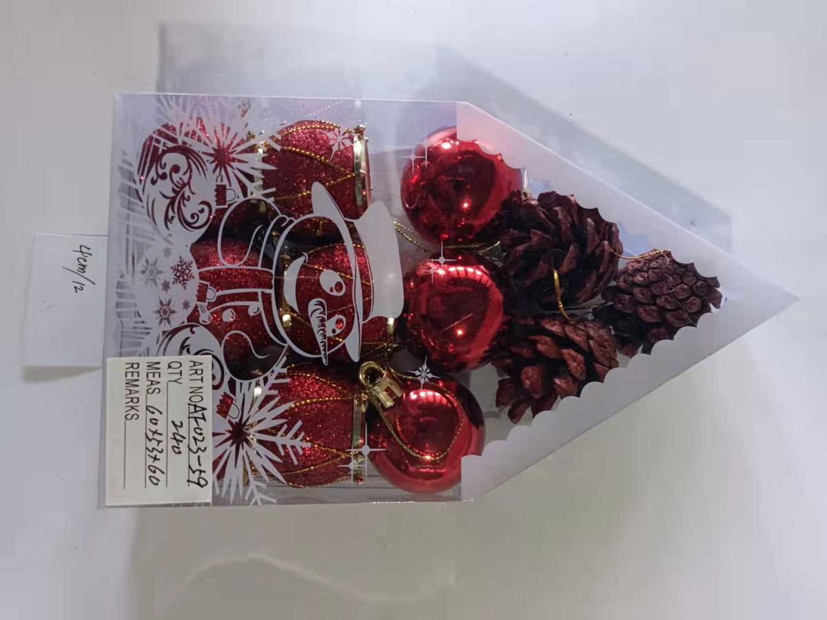 Σετ Χριστουγεννιάτικα στολίδια - 4cm - 12pcs - 023599