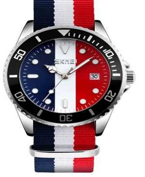 Αναλογικό ρολόι χειρός - Skmei - 9133 - Red/White/Blue