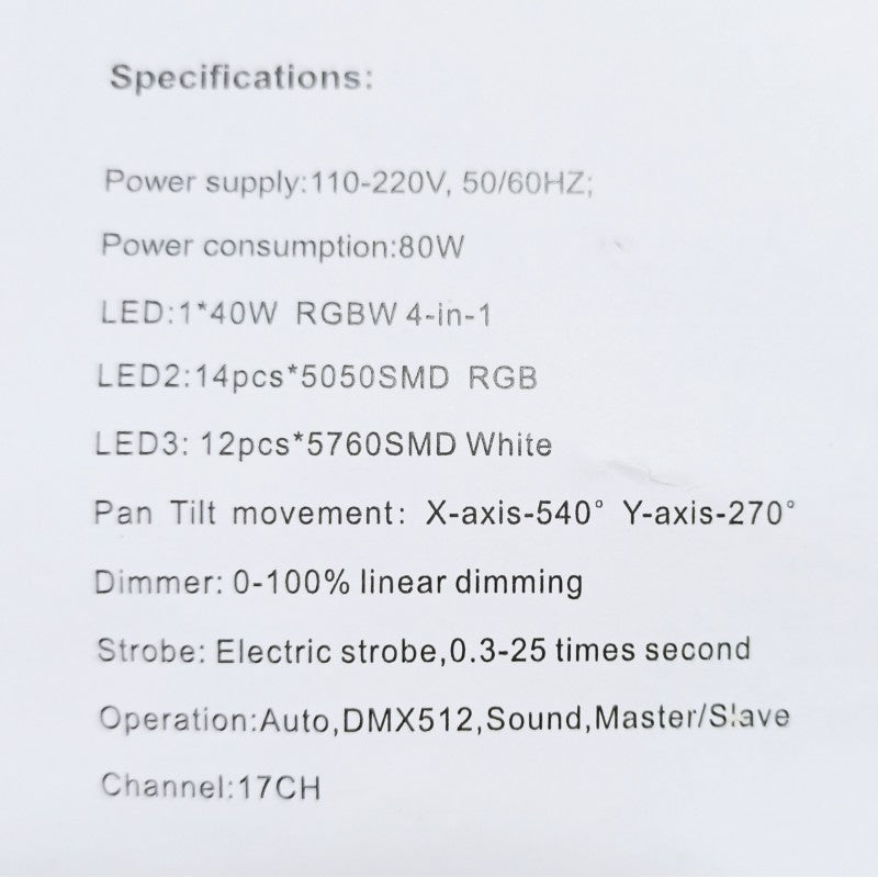 BEAM LIGHT 40W KY-03824 PRO LIGHT AND SOUND