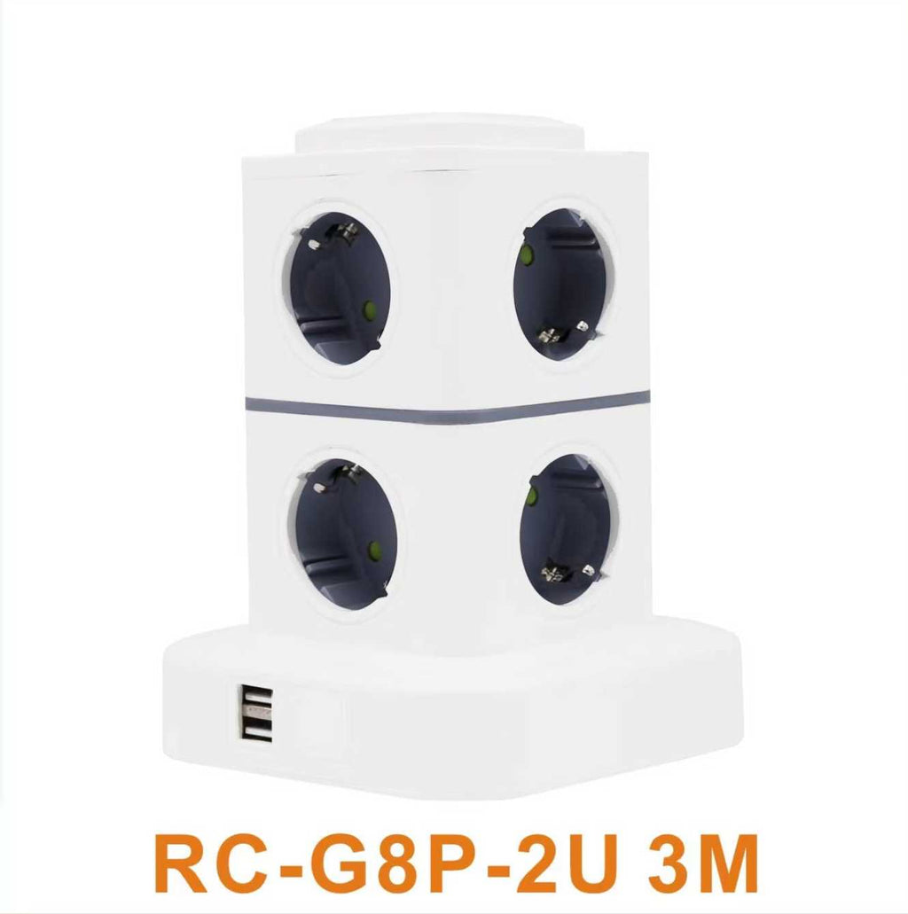 Κάθετο πολύπριζο 8 θέσεων - Σούκο - 2USB - 3m - RC-G8P - 008138 ΦΩΤΙΣΜΟΣ & ΕΝΕΡΓΕΙΑ>Είδη φωτισμού & αναλώσιμα>Καλωδιώσεις & πολύπριζα