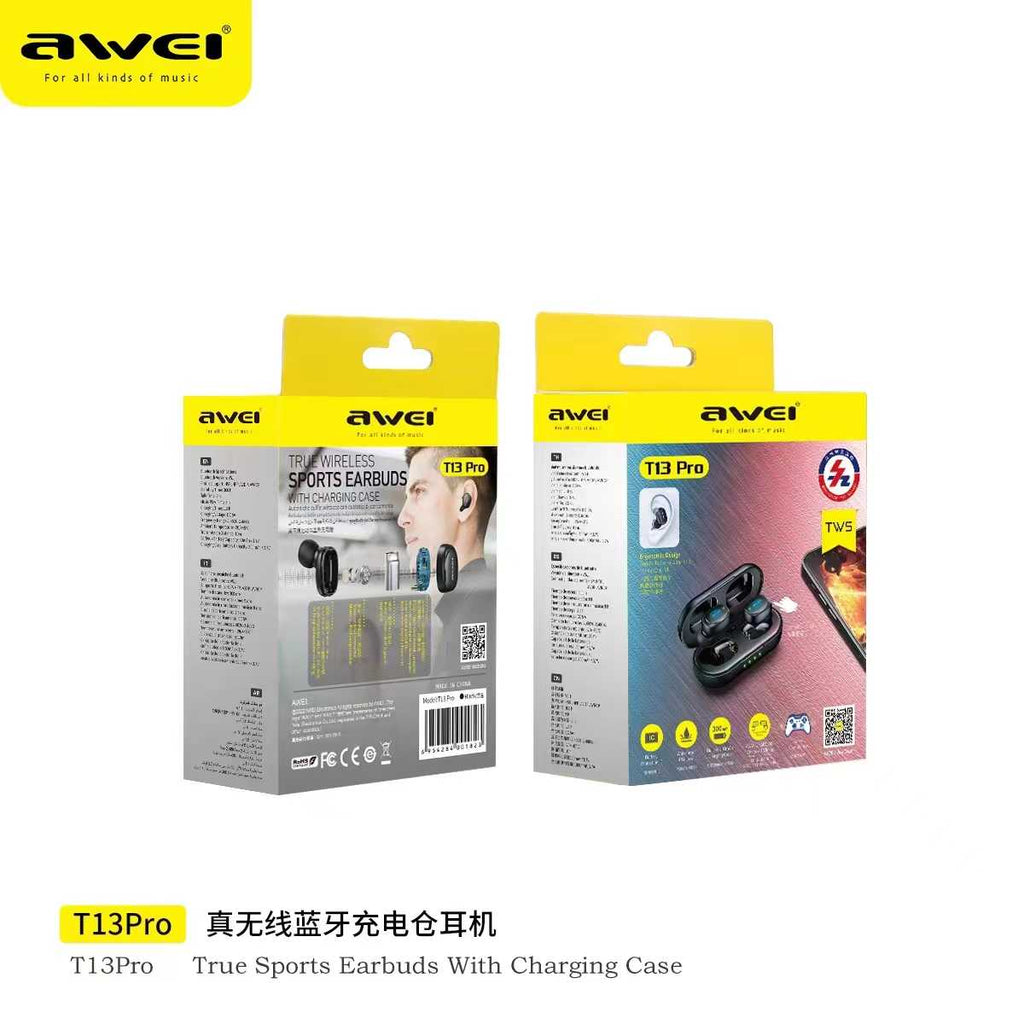Ασύρματα ακουστικά Bluetooth με θήκη φόρτισης - T13 Pro - Awei - 888681