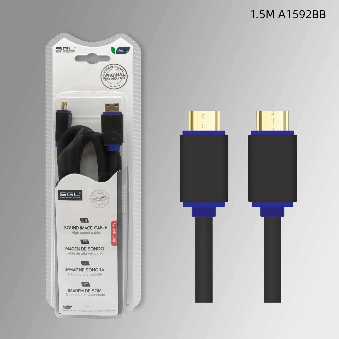 Καλώδιο Mini HDMI - Male/Male - A1592BB - 1.5m - 095561
