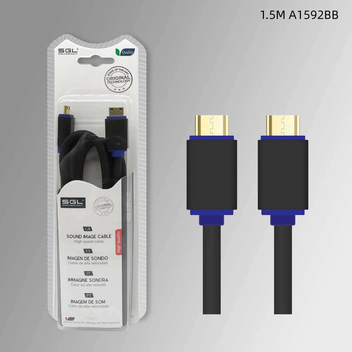 Καλώδιο Mini HDMI - Male/Male - A1592BB - 1.5m - 095561