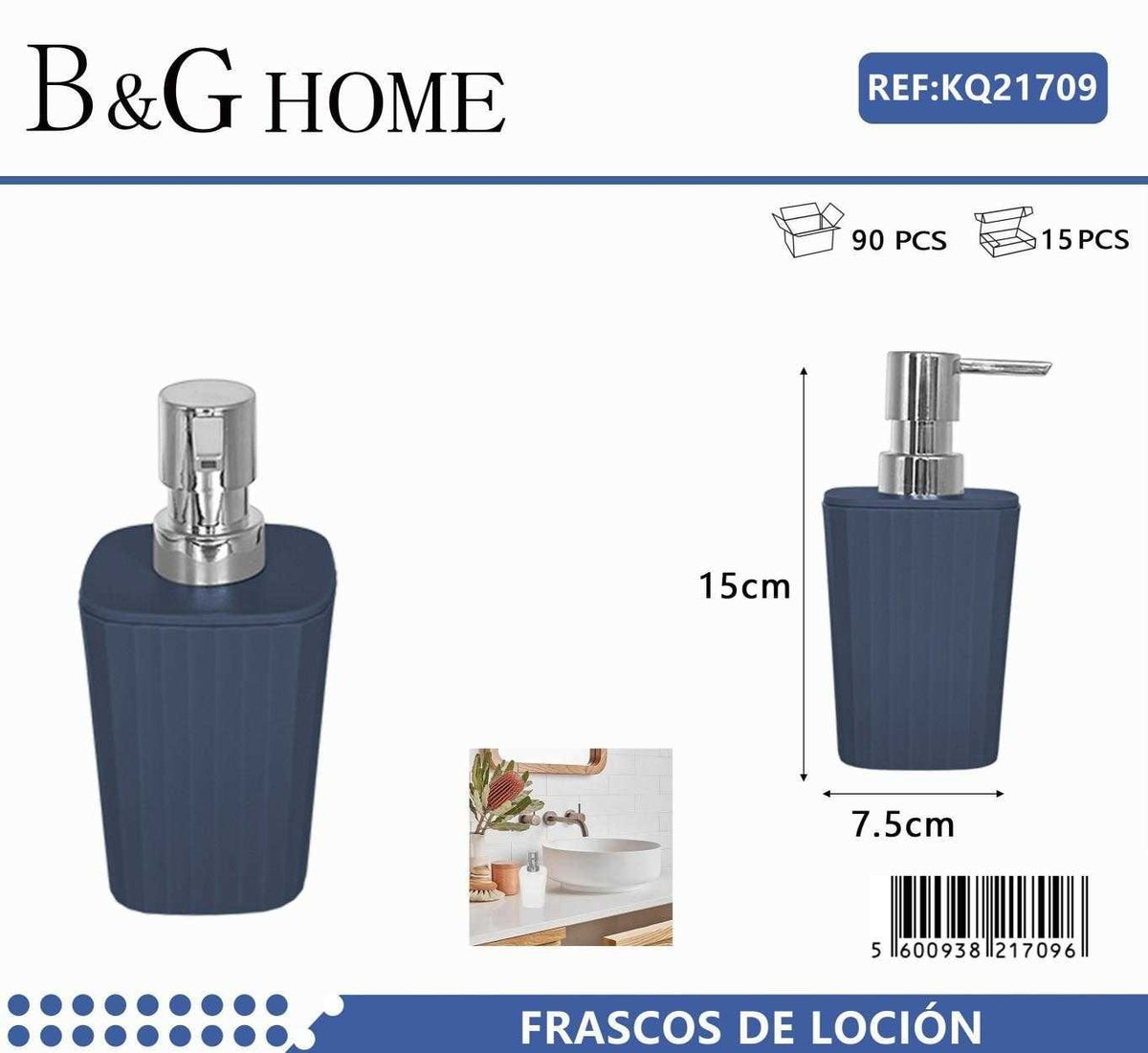 Θήκες κρεμοσάπουνου Dispenser πλαστικές - Σετ 5pcs - Blue - 21709