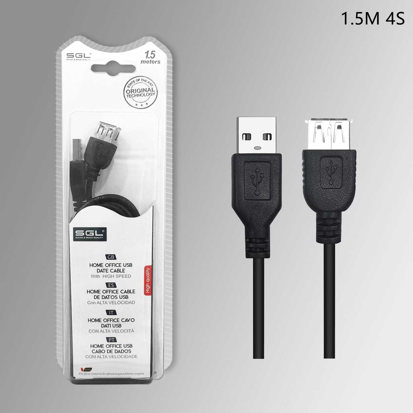 Καλώδιο USB 2.0 - 4S - Male/Female - 1.5m - 097213