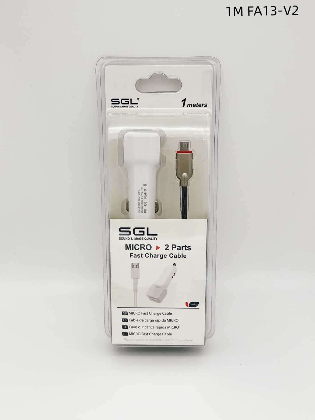 Φορτιστής αναπτήρα αυτοκινήτου με 2 θύρες USB - Lightning - FA5-V2 - 1m - 099613