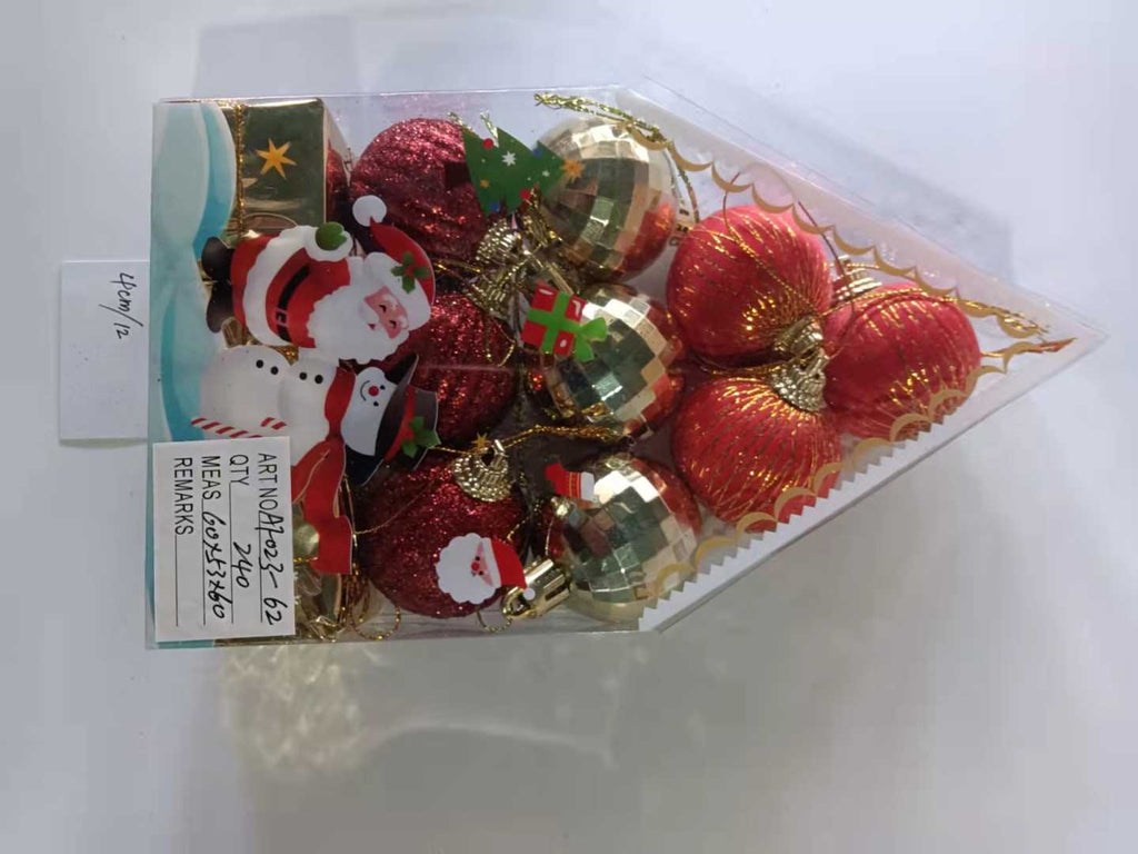 Σετ Χριστουγεννιάτικα στολίδια - 4cm - 12pcs - 023629