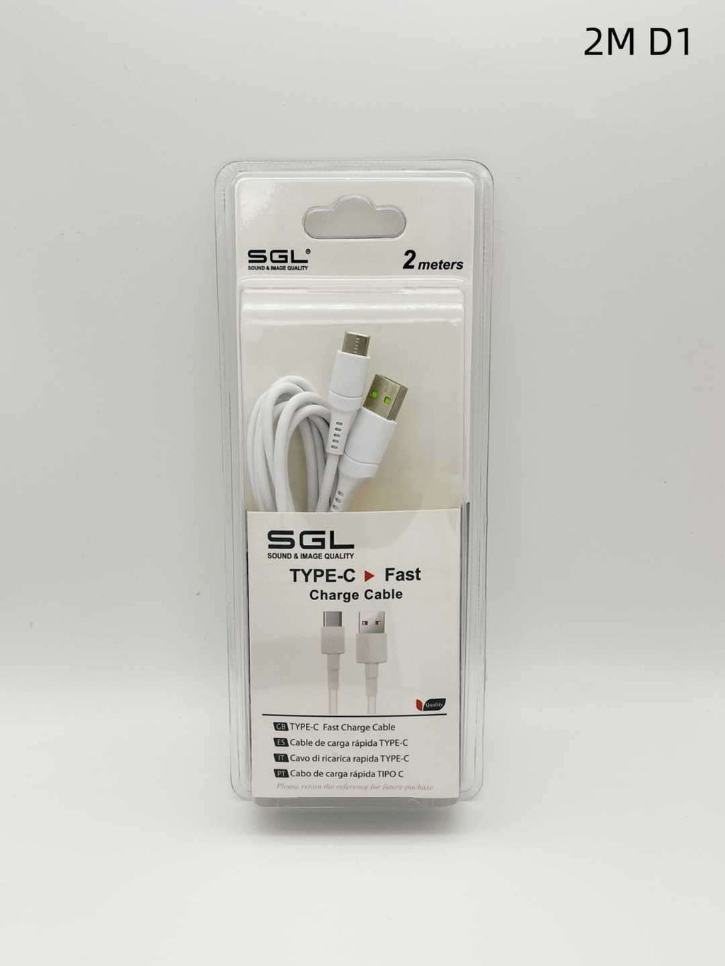 Καλώδιο φόρτισης & data - TypeC - Fast Charge - D1 - 2m - 099354