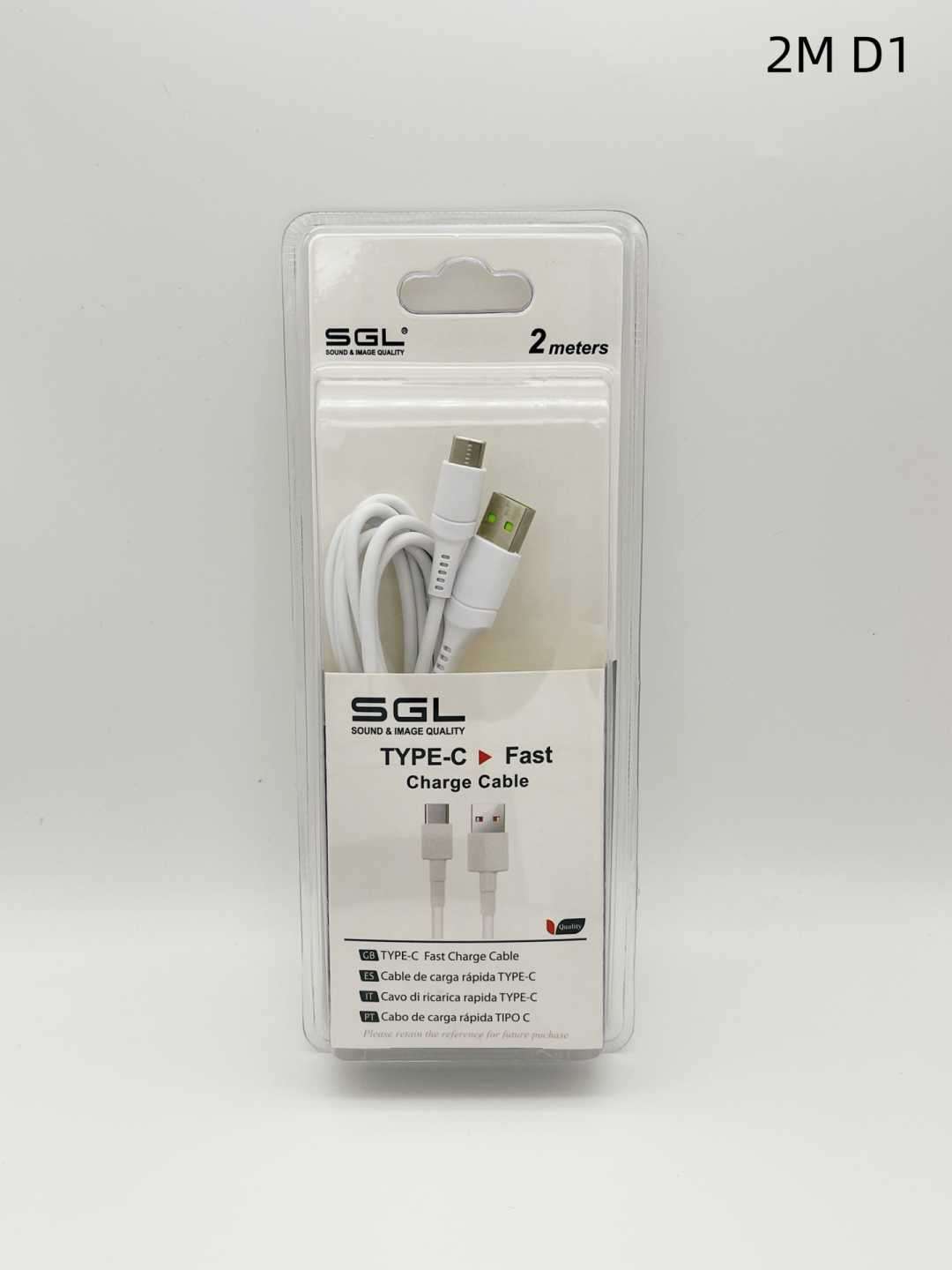 Καλώδιο φόρτισης & data - TypeC - Fast Charge - D1 - 2m - 099354