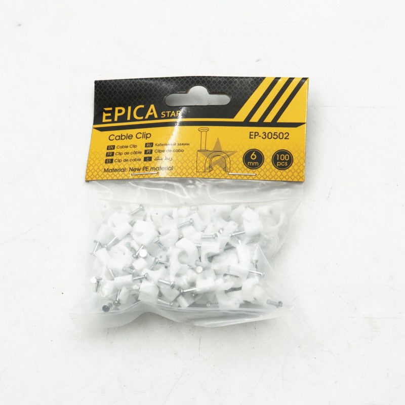 CABLE CLIP 6mm 100pcs EPICA STAR TO-EP-30502 ΕΡΓΑΛΕΙΑ > ΔΙΑΦΟΡΑ > ΑΛΛΑ
