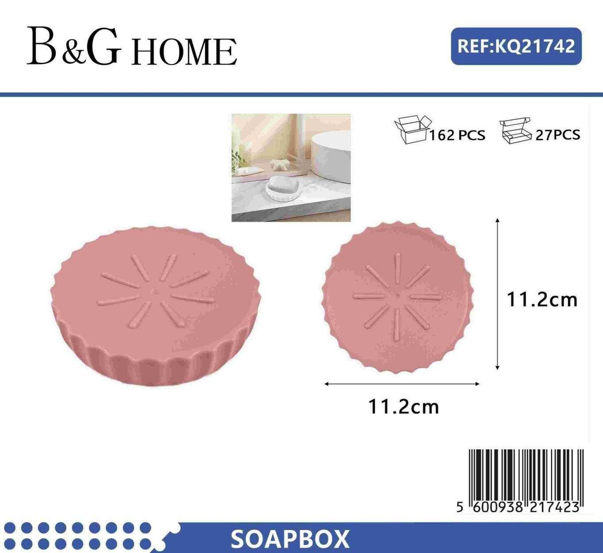 Σαπουνοθήκες μπάνιου πλαστικές - Σετ 5pcs - Pink - 21742
