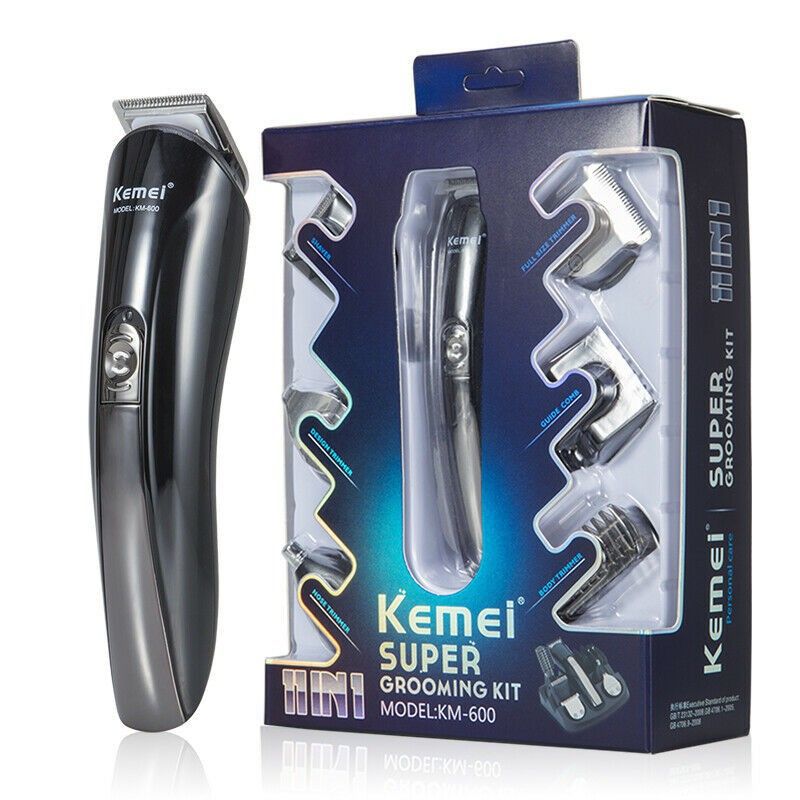 Kemei Επαγγελματικό Σετ Επαναφορτιζόμενης Κουρευτικής Μηχανής Μαύρο KM-600