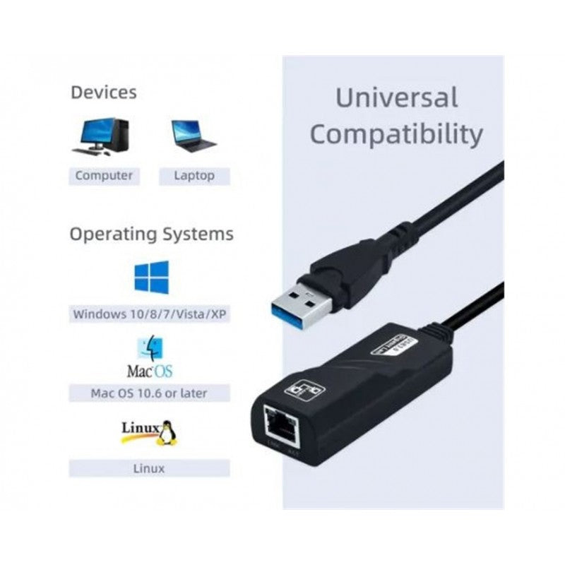 ΑΝΤΑΠΤΟΡΑΣ ΔΙΚΤΥΟΥ CONVERTER USB ΓΙΑ ΕΝΣΥΡΜΑΤΗ ΣΥΝΔΕΣΗ ΣΕ ETHERNET HL-04752 ΚΕΝΤΡΙΚΟ > ΕΙΔΗ ΥΠΟΛΟΓΙΣΤΩΝ > WIFI / INTERNET
