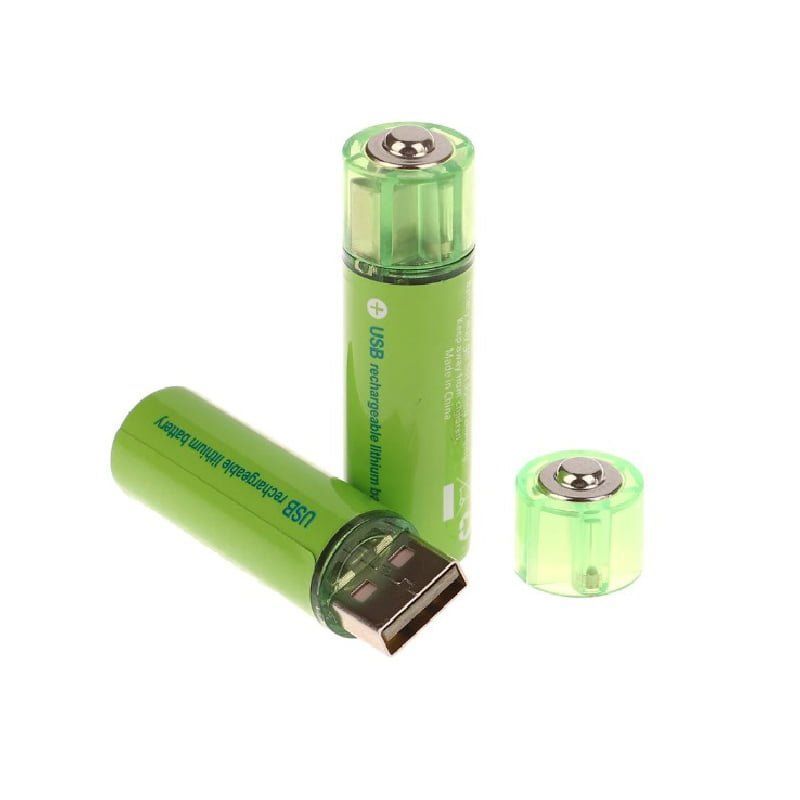 Επαναφορτιζόμενη μπαταρία USB Λιθίου Νi-AA 1.5V - 2000mAh - 2 τεμάχια - USB Rechargeable Battery