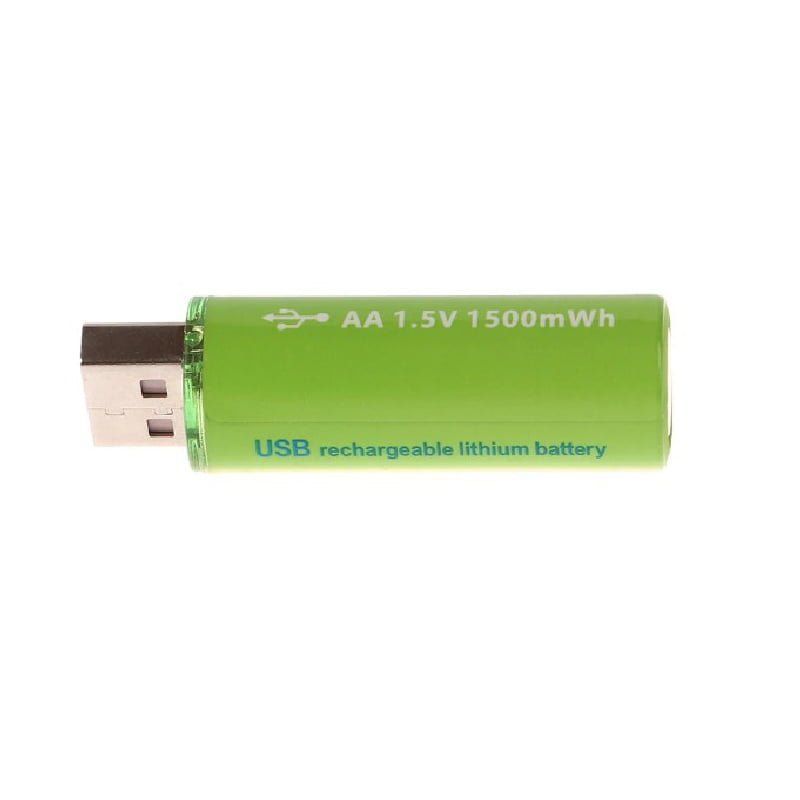 Επαναφορτιζόμενη μπαταρία USB Λιθίου Νi-AA 1.5V - 2000mAh - 2 τεμάχια - USB Rechargeable Battery