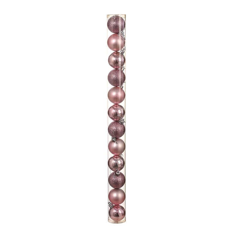 Σετ Χριστουγεννιάτικες μπάλες - 8cm - 12pcs - 326055 - White