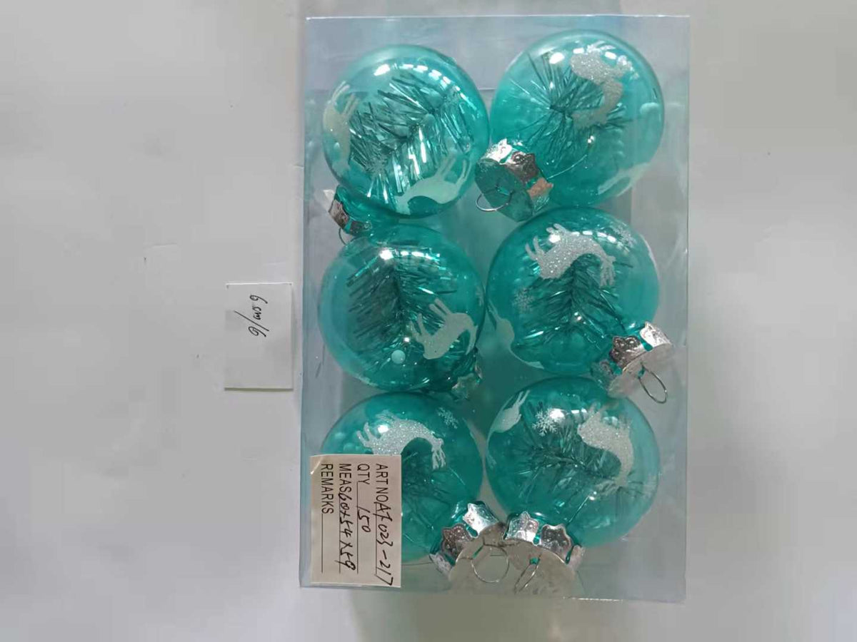 Σετ Χριστουγεννιάτικες μπάλες - 6cm - 6pcs - 232174