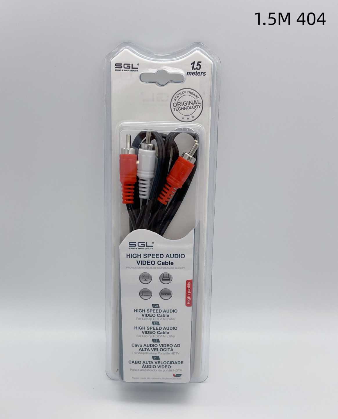 Καλώδιο σήματος RCA - 404 - 2xRCA male/2xRCA male - 1.5m - 096247