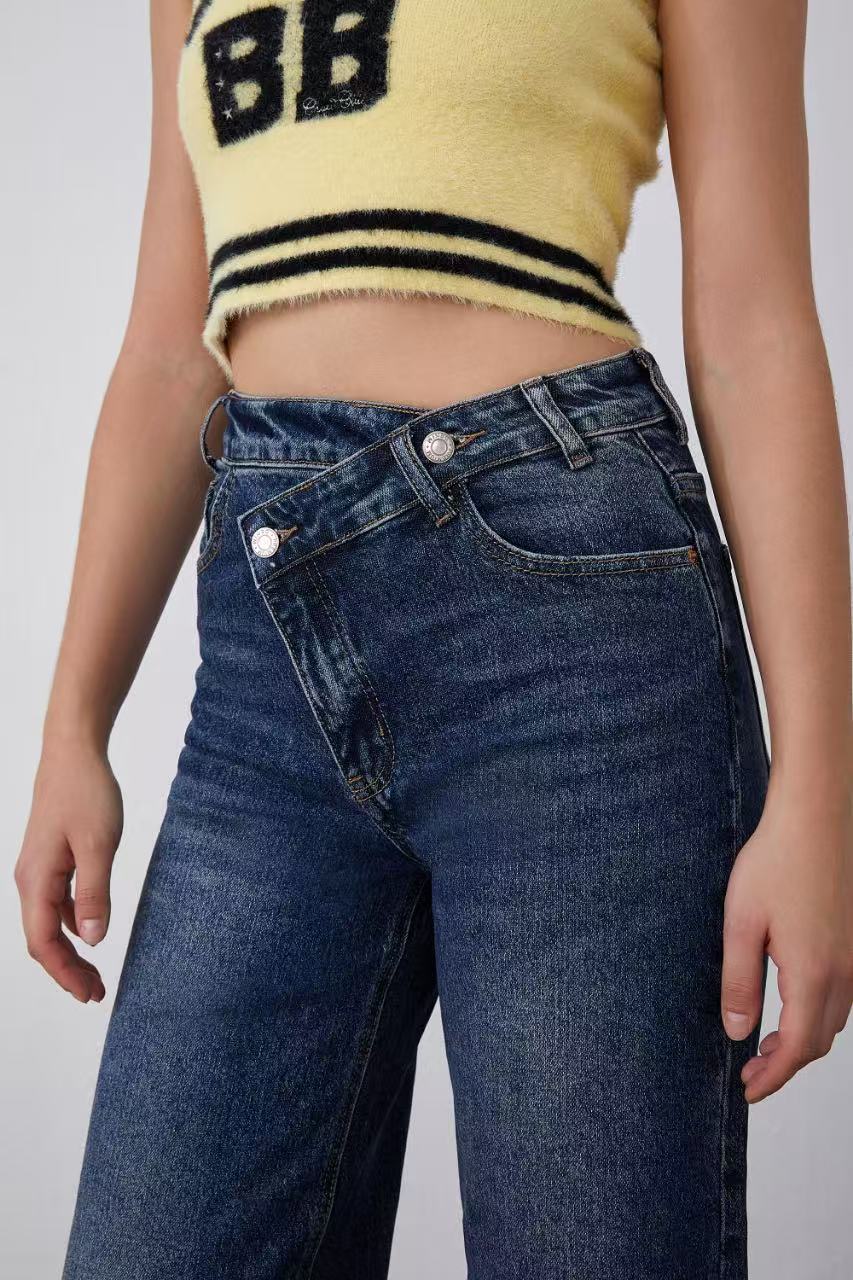 ADORO Women's Wide Leg Jeans Blue