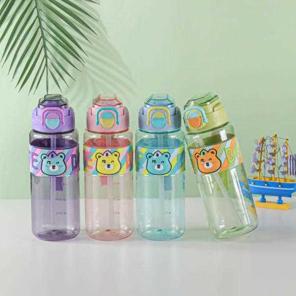 Παιδικό παγούρι πλαστικό με καλαμάκι - 750ml - 413258 - Green