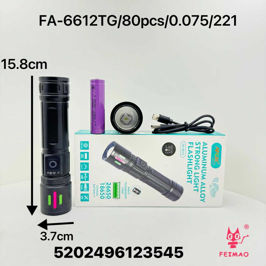 Επαναφορτιζόμενος φακός LED - 6612 - 123545