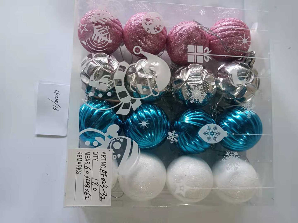 Σετ Χριστουγεννιάτικες μπάλες - 4cm - 16pcs - 023322