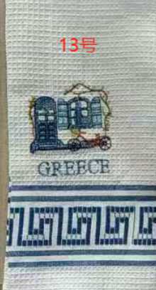 Πετσέτα ποτηρόπανο Souvenir με κέντημα - Σετ 12pcs - Greece - 416136